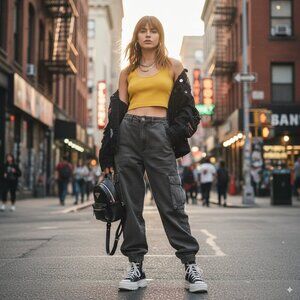 The Fifth Label Solar Crop Tank Top Mustard NWT